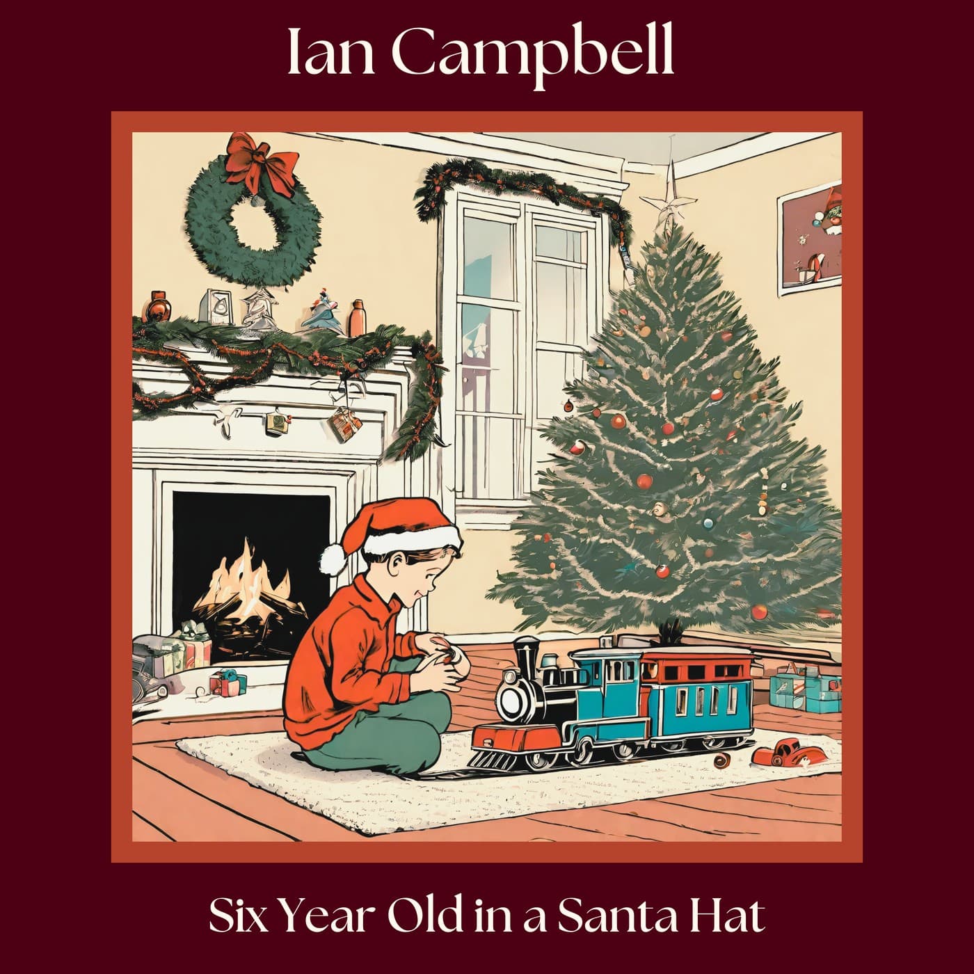 Six Year Old in a Santa Hat